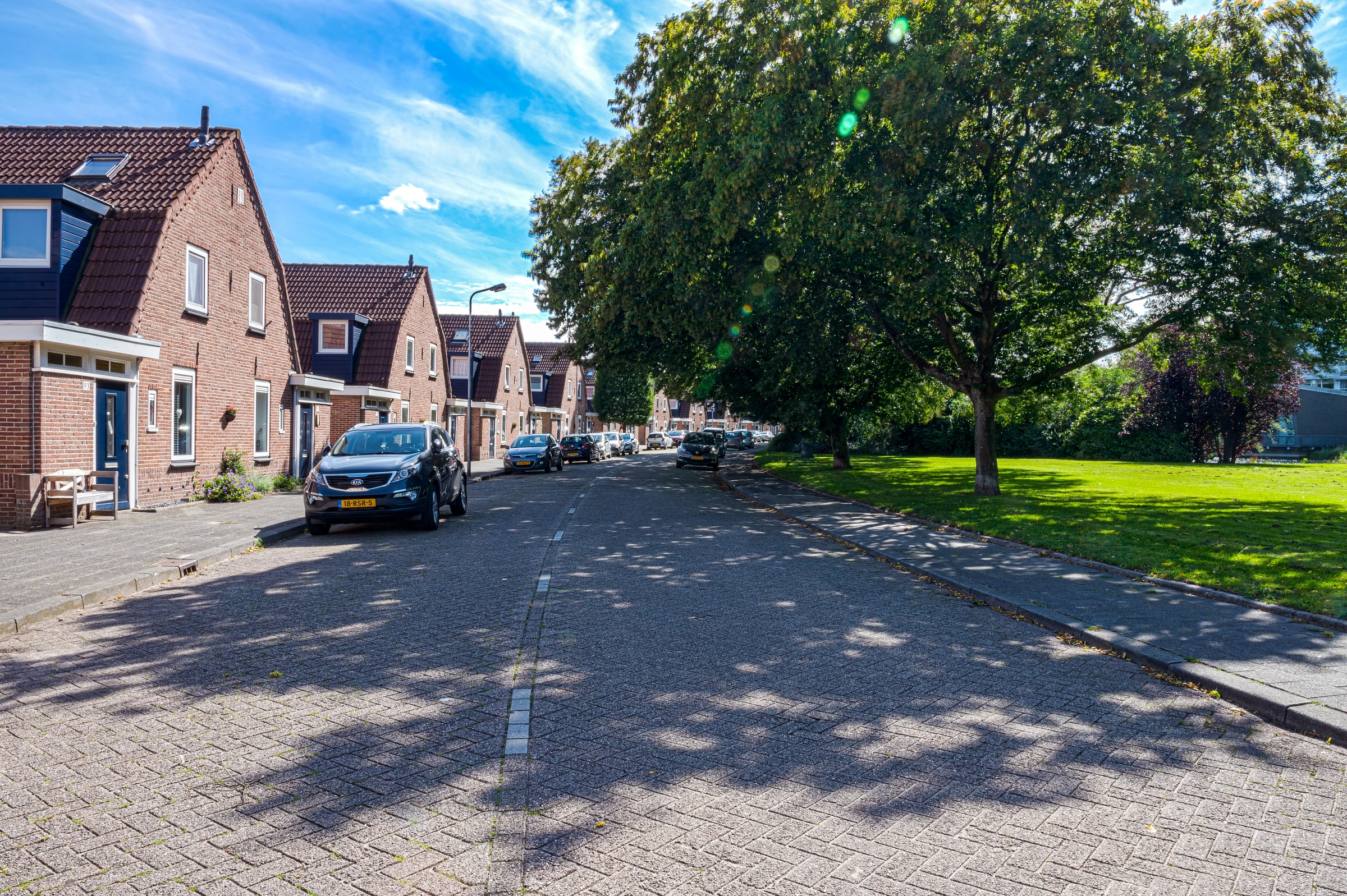 Woningen aan een straat in Slikkerveer